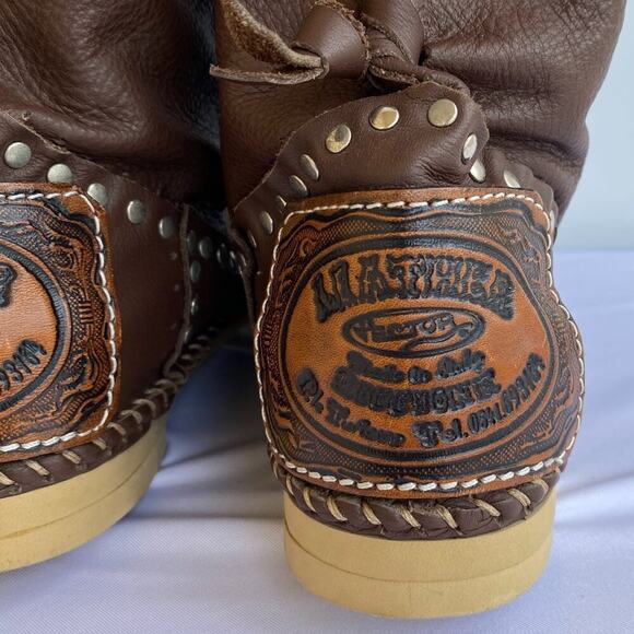 Hector Riccione slouchy moccasin style tall leather boots sz 7 - Picture 7 of 10